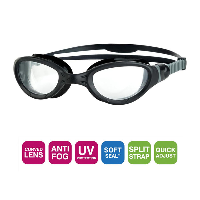 Occhialini da nuoto Phantom 2.0 Nero-Grigio Zoggs 461031BKGYCLR