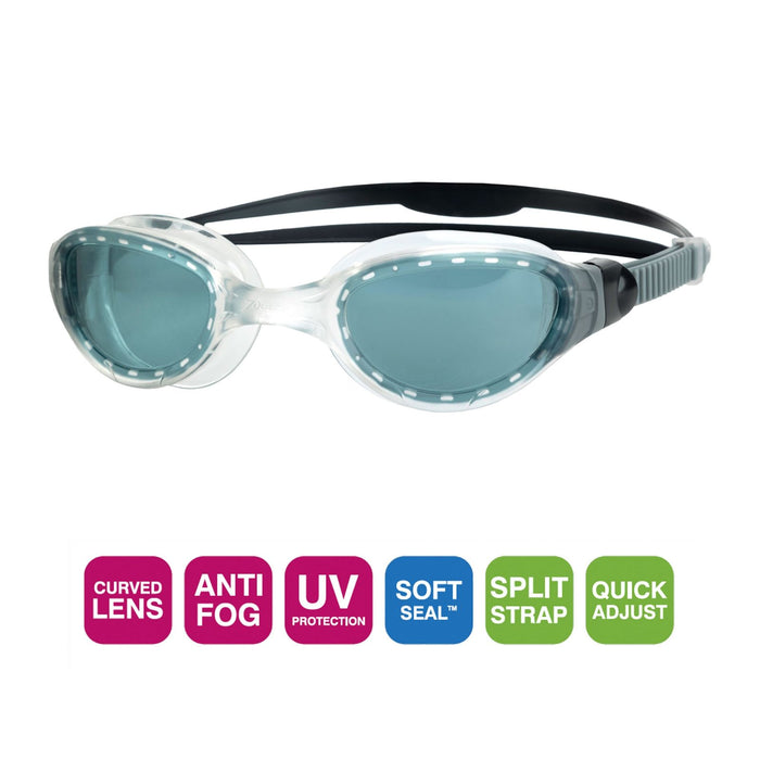 Occhialini da nuoto Phantom 2.0 Trasparenti-Grigi Lenti Fumè Tinte Zoggs 461031CLGYTSM