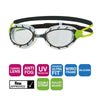 Occhialini da nuoto Predator Nero-Verde-Trasparenti Piccolo Zoggs 461037BKGNCLRS