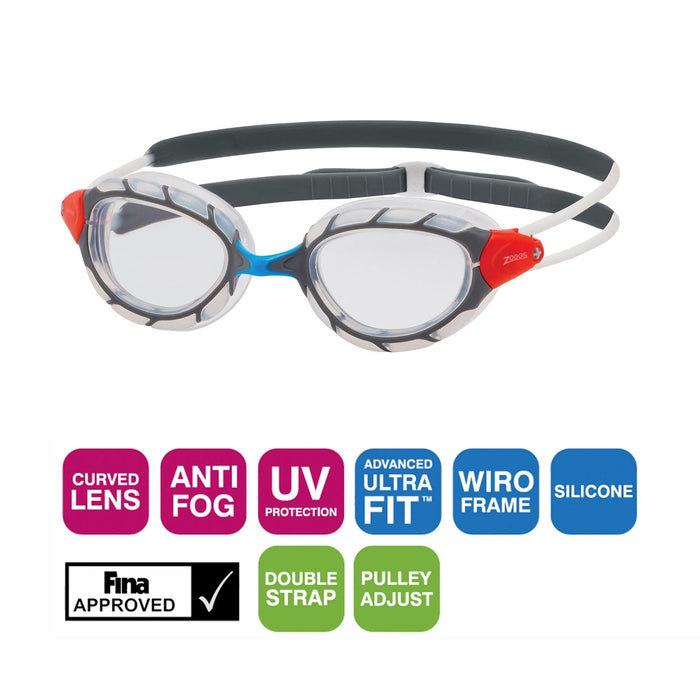 Occhialini da nuoto Predator Trasparenti-Grigio Regular Zoggs 461037CLGYCLRR