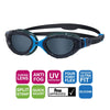 Occhialini da nuoto Predator Flex Grigio-Blu-Smoke Piccolo Zoggs 461041GYBLTSMS