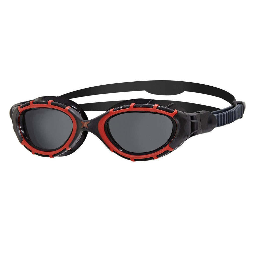 Occhialini da nuoto Predator Flex Polarizzati Nero-Rosso-Smoke Piccolo Zoggs 461043BKRDPSMS
