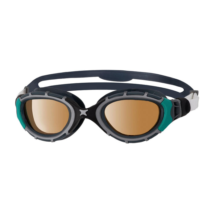 Occhialini da nuoto Predator Flex Polarizzati Ultra Nero-Verde Piccolo Zoggs 461046BKGNPCPS