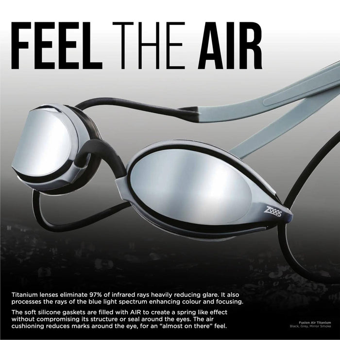 Occhialini da nuoto Predator Flex Titanio Grigio-Nero Specchiato-Arancione Lenti Regular Zoggs 461054GYBKMO
