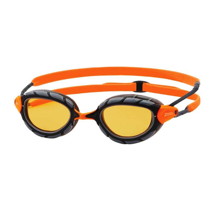 Occhialini da nuoto Predator Flex Titanio Grigio-Nero Specchiato-Arancione Lenti Piccolo Zoggs 461054GYBKMORS