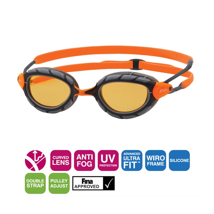 Occhialini da nuoto Predator Polarizzati Ultra Grigio-Arancione Piccolo Zoggs 461058GYORPCPS