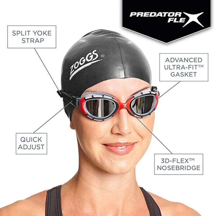Occhialini da nuoto Predator Polarizzati Blu-Bianco-Smoke Piccolo Zoggs 461060BLWHPSMS