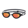 Occhialini da nuoto Predator Titanio Grigio-Nero Specchiato-Arancione Lenti Regular Zoggs 461065GYBKMORR