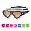 Maschera da nuoto tri vision grigio-nero lenti tonalità rame Zoggs 461075GYBKTCP
