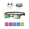 Occhialini da nuoto Raptor Hcb Titanio Grigio-Nero Specchiato-Blu Lenti Zoggs 461085GYBKMBL