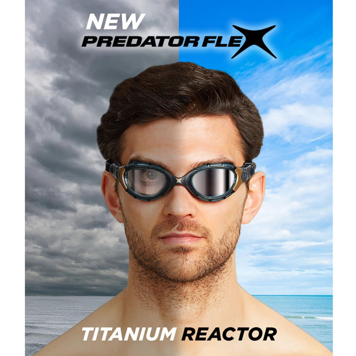 Maschere da nuoto Predator Flex Titanio Reactor Nero-Oro Small Zoggs 461089BKGORTIS