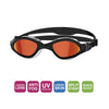 Occhialini da nuoto Tiger Lsr+ Titanio Nero-Grigio Lenti Specchiate-Rosse Piccole Zoggs 461092BKGYMRDS