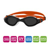 Occhialini da nuoto Tiger Lsr+ Nero-Arancione Lenti Fumè Tinte Piccole Zoggs 461093BKORTSMS