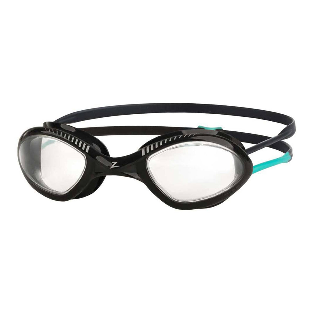 Occhialini da nuoto Tiger Lsr+ Nero-Turchese-Lenti Trasparenti Regolari Zoggs 461093BKTQCLRR