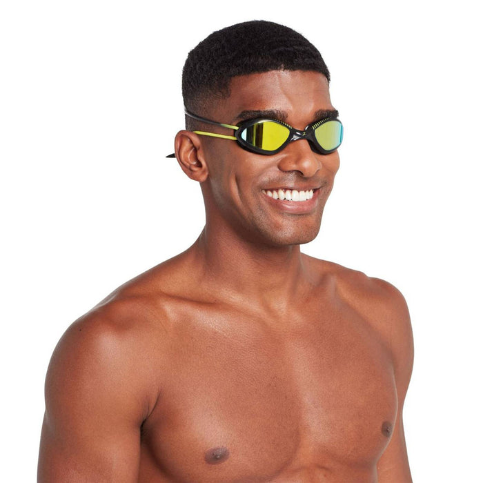 Occhialini da nuoto Tiger Titanio Nero-Giallo Lenti Specchiate-Lime Regolari Zoggs 461094BKYLMLMR