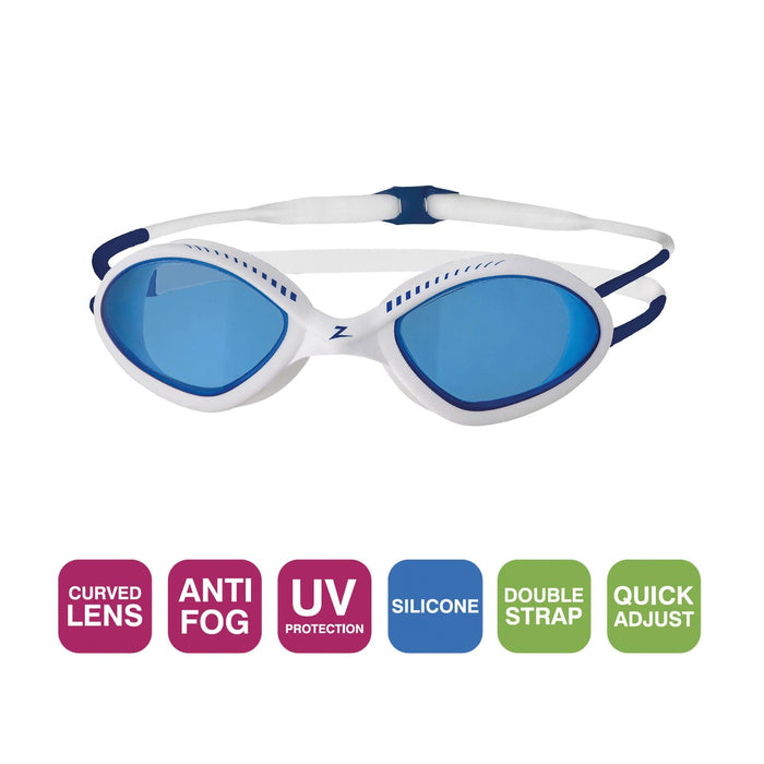 Occhialini da nuoto Tiger Bianco-Blu Lenti Tinte-Blu Regolari Zoggs 461095WHBLTBLR