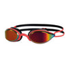 Occhialini da nuoto Fusion Air Titanio Rosso-Nero Lenti Specchiate-Rosse Zoggs 461106RDBKMRD