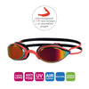Occhialini da nuoto Fusion Air Titanio Rosso-Nero Lenti Specchiate-Rosse Zoggs 461106RDBKMRD