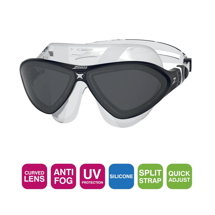 Maschera da Nuoto Horizon Flex Chiara-Nera Tinta-Nebbia Zoggs 461108CLBKTSM
