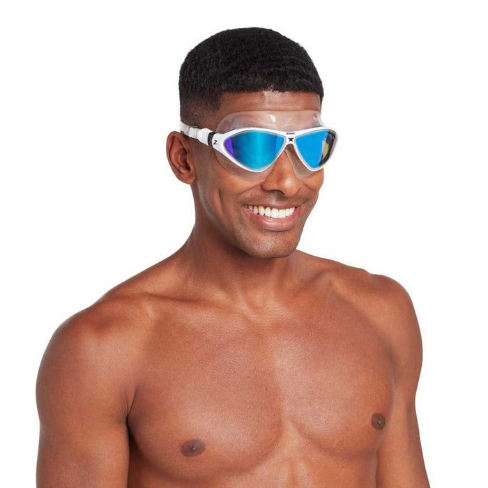 Maschera da Nuoto Horizon Flex Titanio Chiara-Bianca Lenti Mirrored-Blu Zoggs 461109CLWHMBL