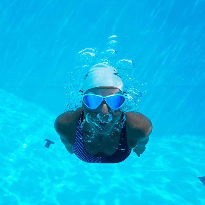 Maschera da Nuoto Horizon Flex Titanio Chiara-Bianca Lenti Mirrored-Blu Zoggs 461109CLWHMBL