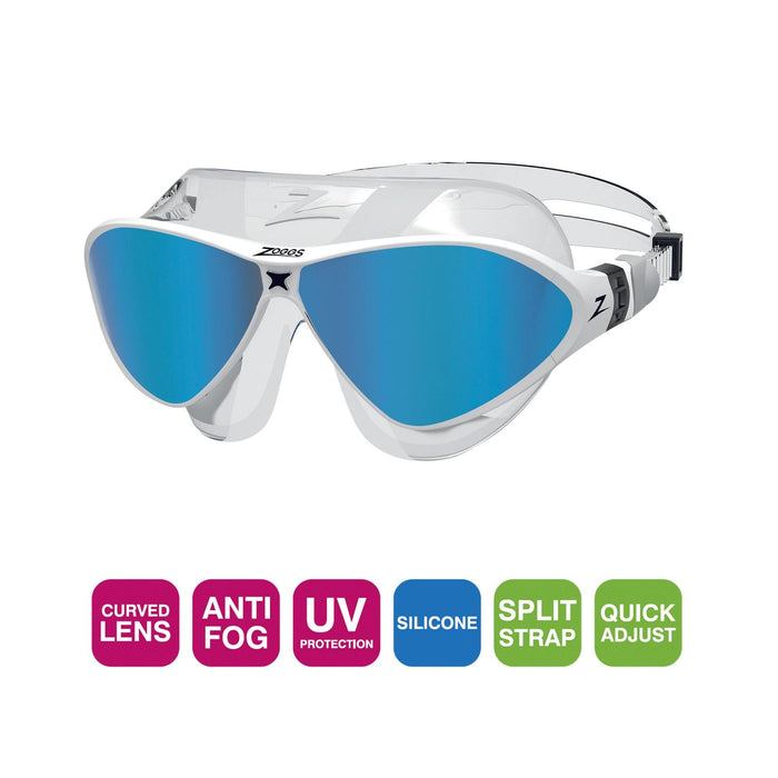 Maschera da Nuoto Horizon Flex Titanio Chiara-Bianca Lenti Mirrored-Blu Zoggs 461109CLWHMBL
