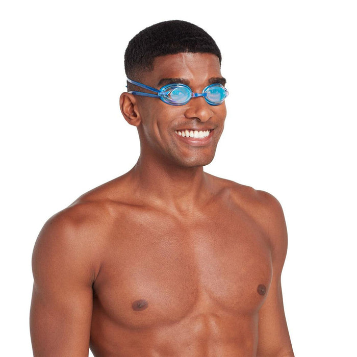 Occhialini da Nuoto Racer Titanio Blu-Luce Lenti Mirrored-Chiare Zoggs 461112BLLBMCL