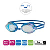 Occhialini da Nuoto Racer Titanio Blu-Luce Lenti Mirrored-Chiare Zoggs 461112BLLBMCL