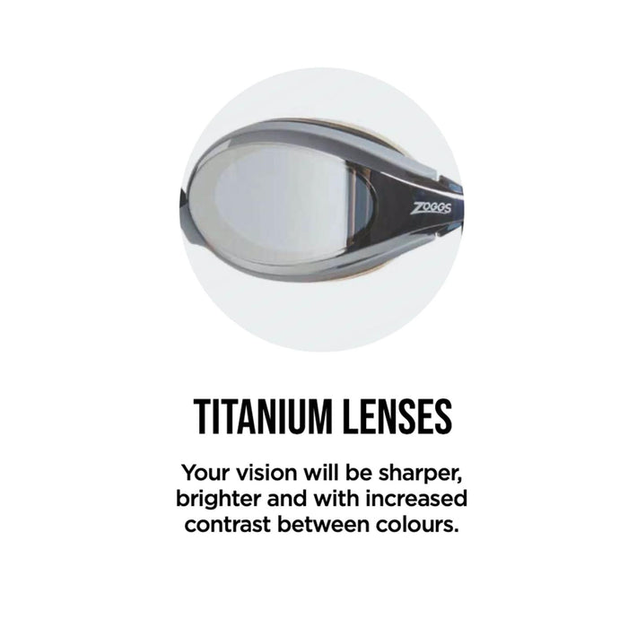 Occhialini da Nuoto Racer Titanio Grigio-Rosso Lenti Mirrored-Oro Zoggs 461112GYRDMGD