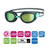Occhialini da Nuoto Predator Titanio Reactor Grigio-Turchese Small Zoggs 461113GYTQRTIS