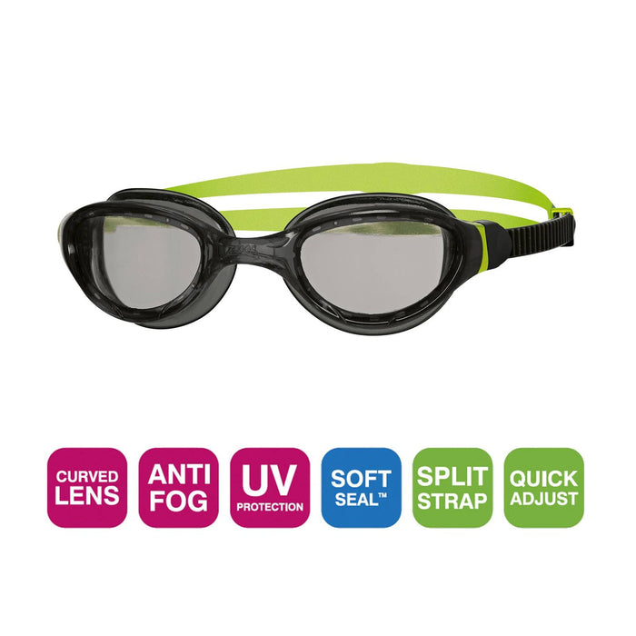 Occhialini da nuoto Phantom 2.0 Junior Nero-Verde Lenti Fumé Zoggs 461312BKBLTSM