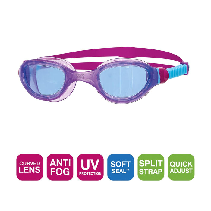 Occhialini da nuoto Phantom 2.0 Junior Viola-Aqua Lenti Fumé-Blu Zoggs 461312PUAQTBL