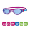 Occhialini da nuoto Phantom 2.0 Junior Viola-Aqua Lenti Fumé-Blu Zoggs 461312PUAQTBL