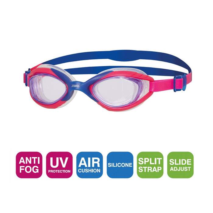 Occhialini da nuoto Sonic Air 2.0 Junior Blu-Rosa Lenti Fumé-Viola Zoggs 461325BLPKTPU