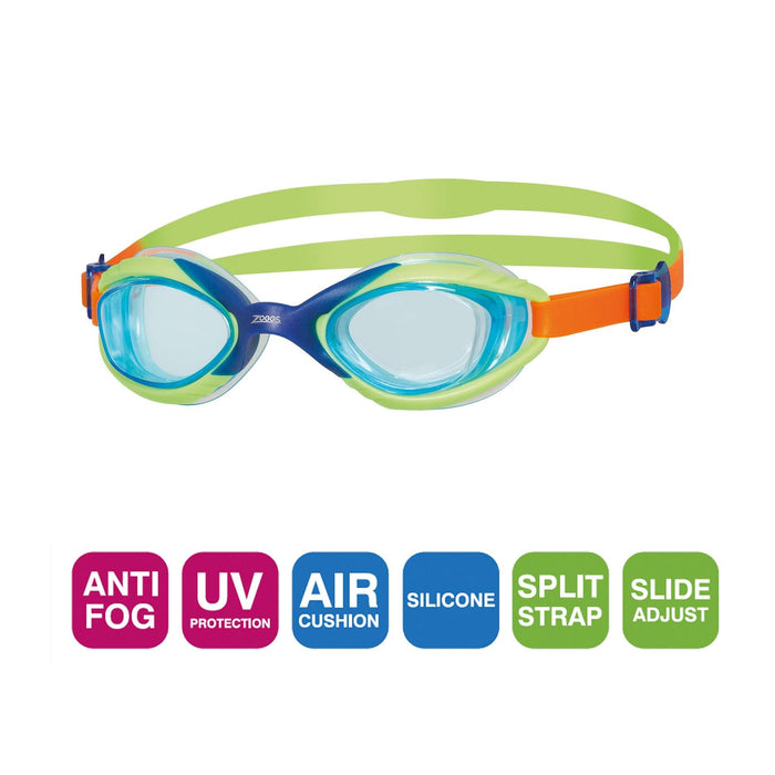 Occhialini da nuoto Sonic Air 2.0 Junior Verde-Blu Lenti Fumé-Blu Zoggs 461325GNBLTBL