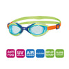 Occhialini da nuoto Sonic Air 2.0 Junior Verde-Blu Lenti Fumé-Blu Zoggs 461325GNBLTBL