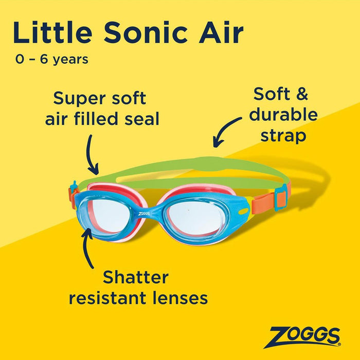 Occhialini da nuoto Little Sonic Air Kids Blu-Verde Lenti Fumé-Blu Zoggs 461418BLGNTBL