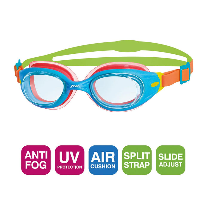 Occhialini da nuoto Little Sonic Air Kids Blu-Arancio Lenti Fumé-Blu Zoggs 461418BLORTBL