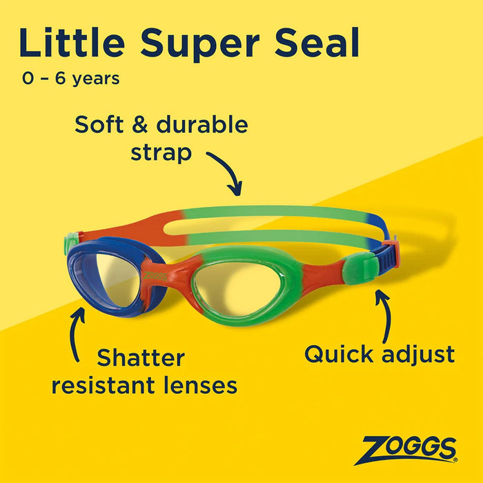 Occhialini da nuoto Little Super Seal Kids Arancio-Verde Zoggs 461419ORGNCLR