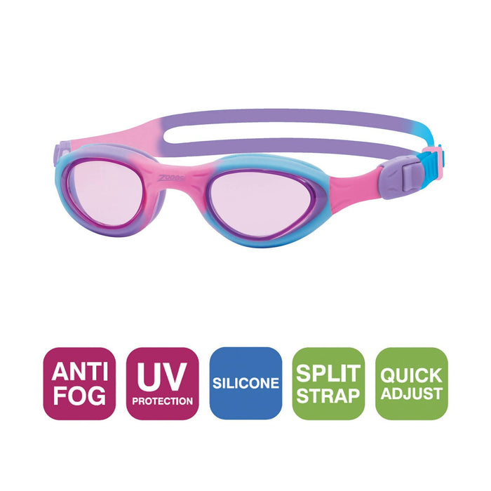Occhialini da nuoto Piccolo Super Foca Bambini Rosa-Viola Lenti Rosa Zoggs 461419PKPUTPK