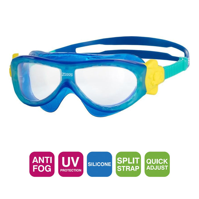 Maschera da nuoto Phantom Kids Blu-Turchese Zoggs 461423BLTQCLR