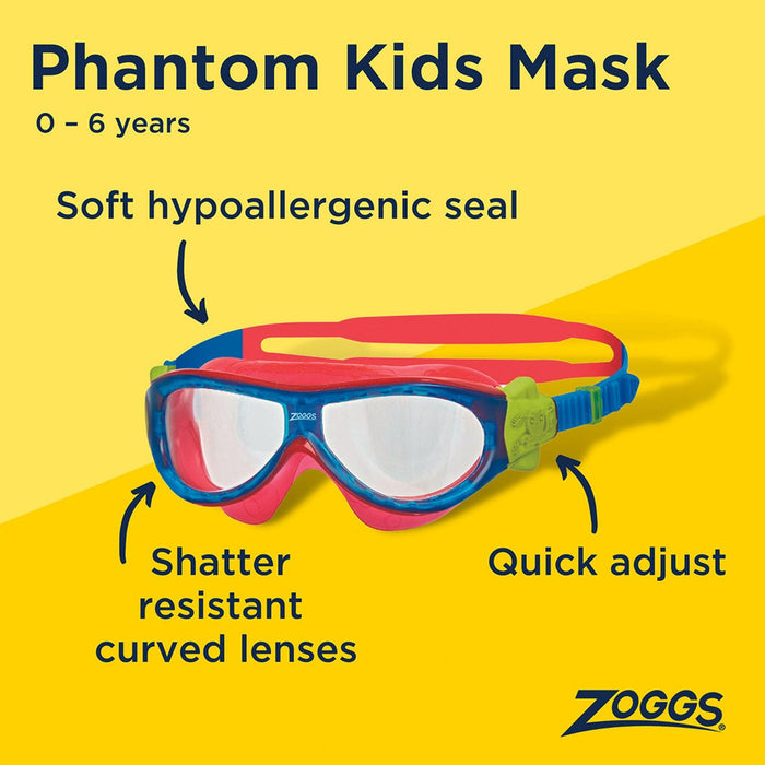 Maschera da nuoto Phantom Kids Blu-Turchese Zoggs 461423BLTQCLR