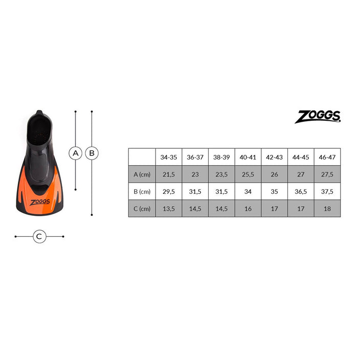 Pinne da Nuoto Swim Energy Nero-Arancione EU 40-41-UK 6-7 Zoggs 465214SFOR40