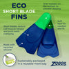 Pinne da Nuoto Lama Corta Eco Nero-Arancione EU 35-36-UK 2-3-US 3-4 Zoggs 465220BKOR23