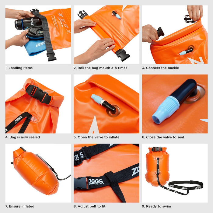 Boya da Nuoto Gonfiabile Alta Visibilità Arancione Zoggs 465302OR